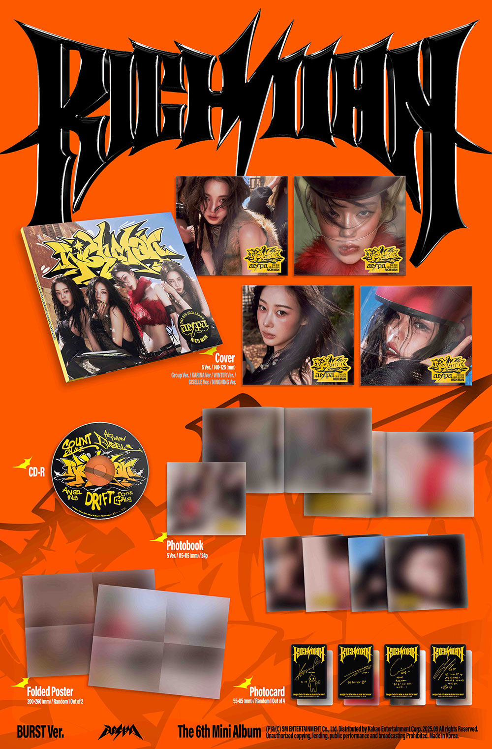 AESPA - 6th Mini Album ‘RICH MAN’ (Burst Ver.)