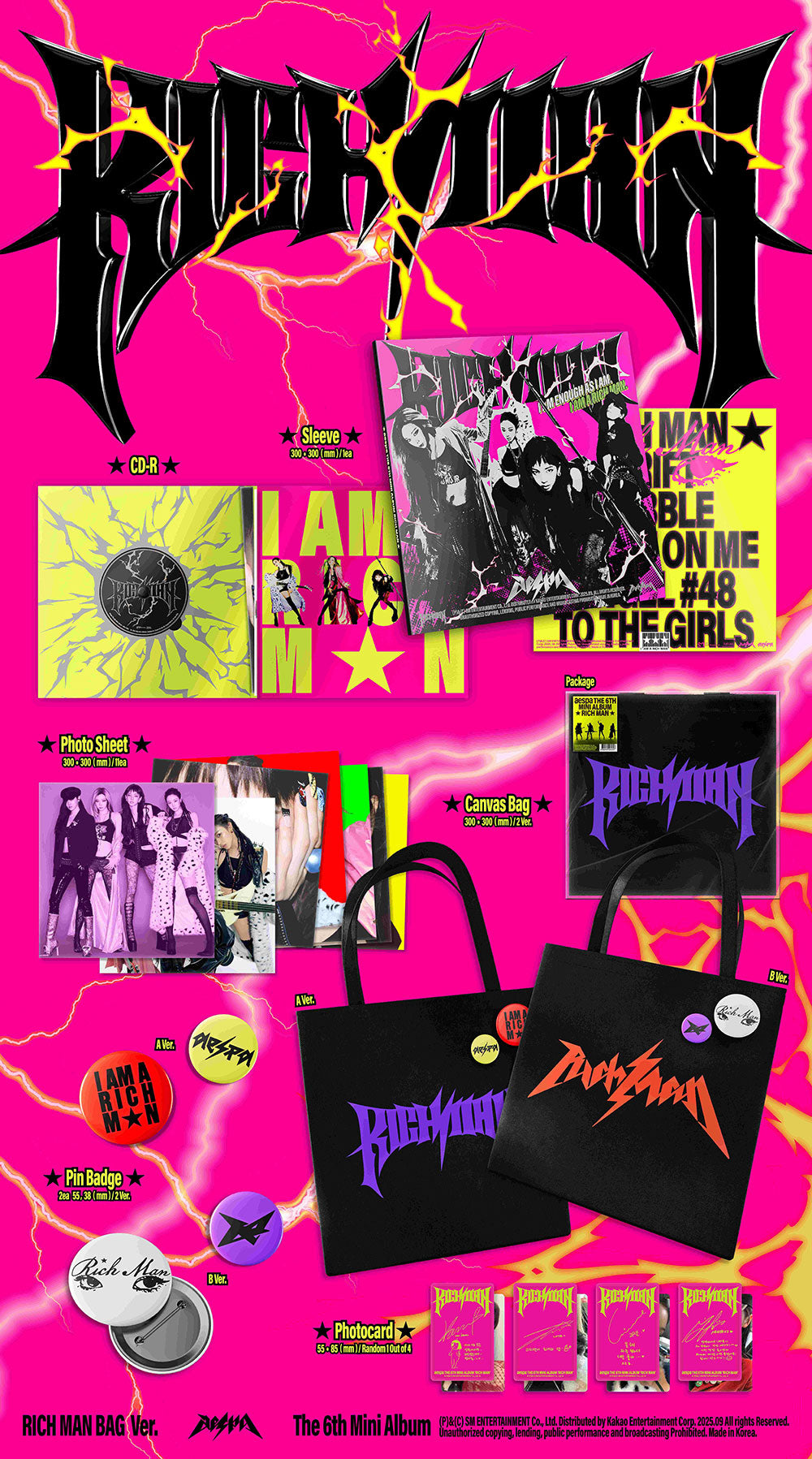 aespa 韓国 ポップアップ Rich Man バッグ BAG トレカ ❌ SALE] AESPA - 6th Mini Album 'RICH MAN' (Rich Man Bag Ver.)