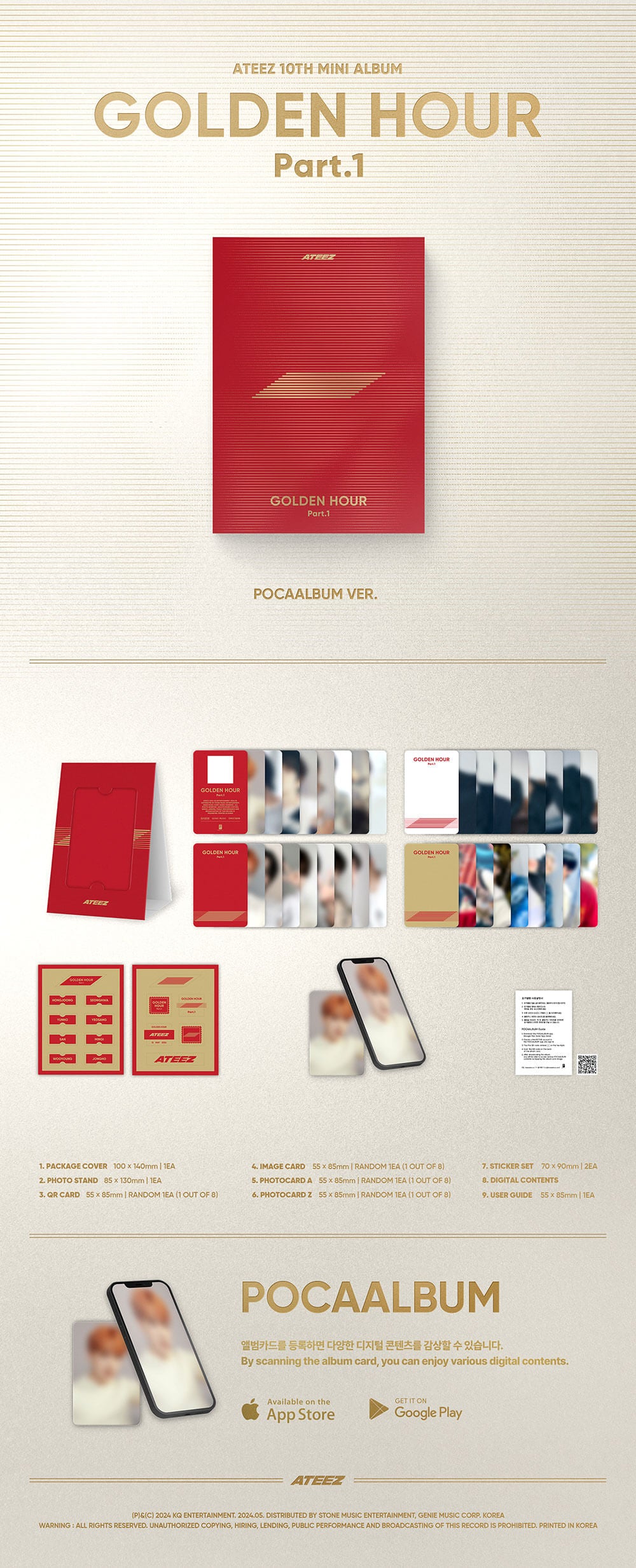 ATEEZ - 10th Mini Album 'GOLDEN HOUR Part. 1 (Poca)