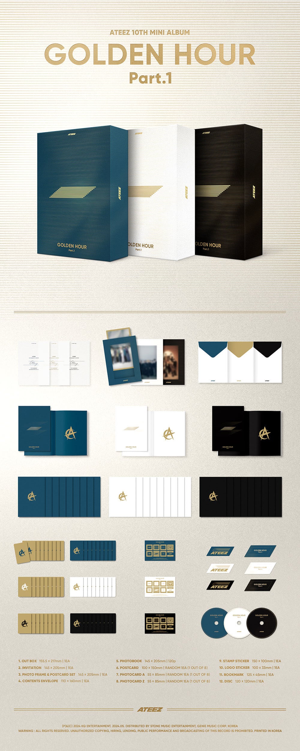 ATEEZ - 10th Mini Album GOLDEN HOUR : Part.1