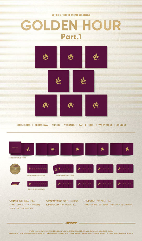ATEEZ - 10th Mini Album GOLDEN HOUR : Part.1 (Digipack)