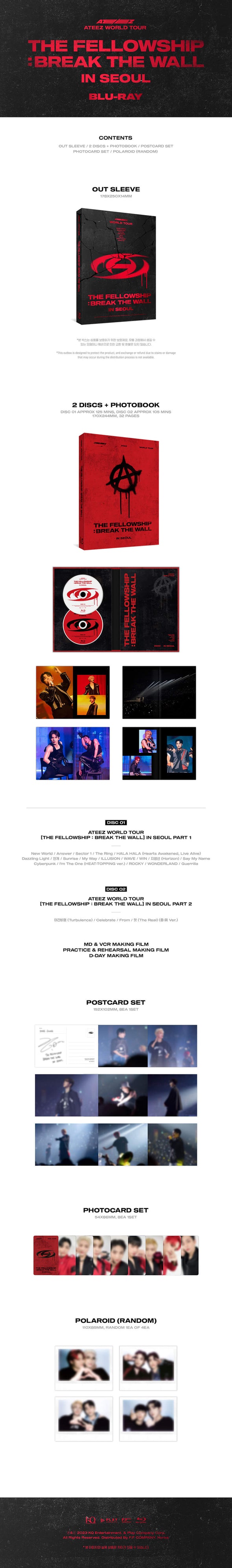 ATEEZ - WORLD TOUR [THE FELLOWSHIP : BREAK THE WALL] In Seoul Blu-Ray