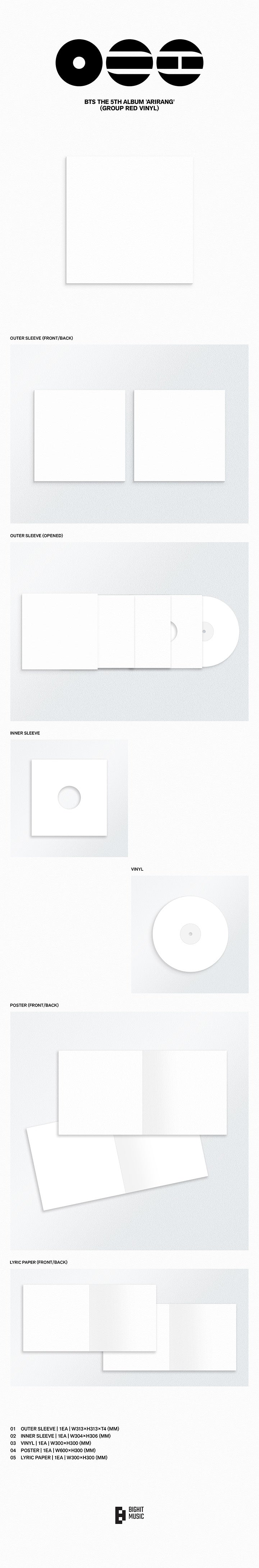 [PRE-ORDER] BTS - The 5th Album 'ARIRANG' (GROUP RED Vinyl - standard)