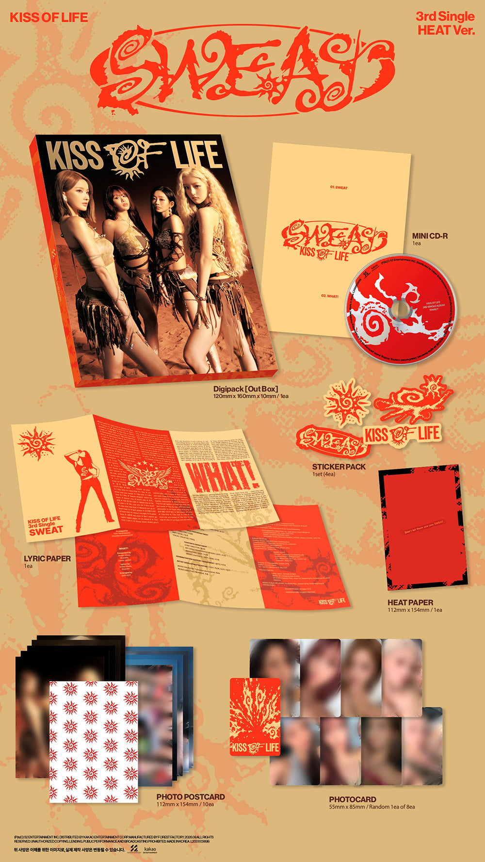 KISS OF LIFE - 3rd Single 'SWEAT' (BURN/HEAT Ver)
