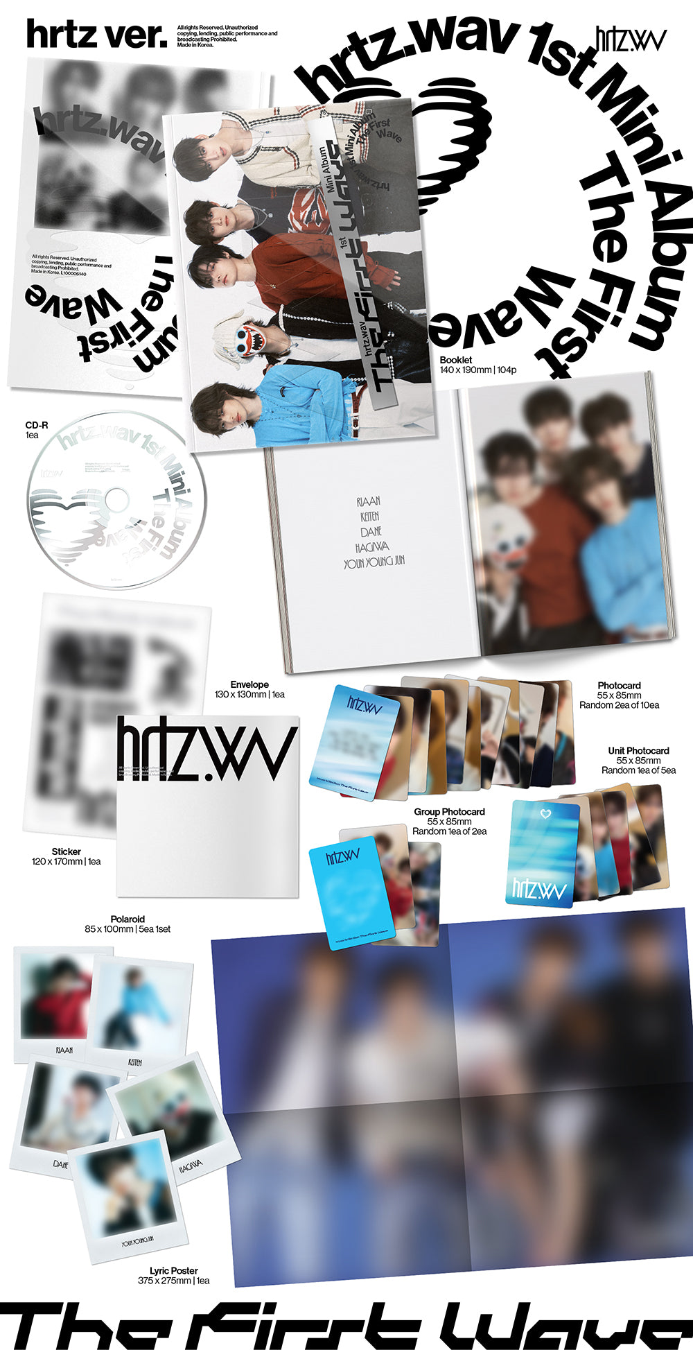 [PRE-ORDER] HRTZ.WAV ( HeartsWave) - 1st Mini Album 'The First Wave'