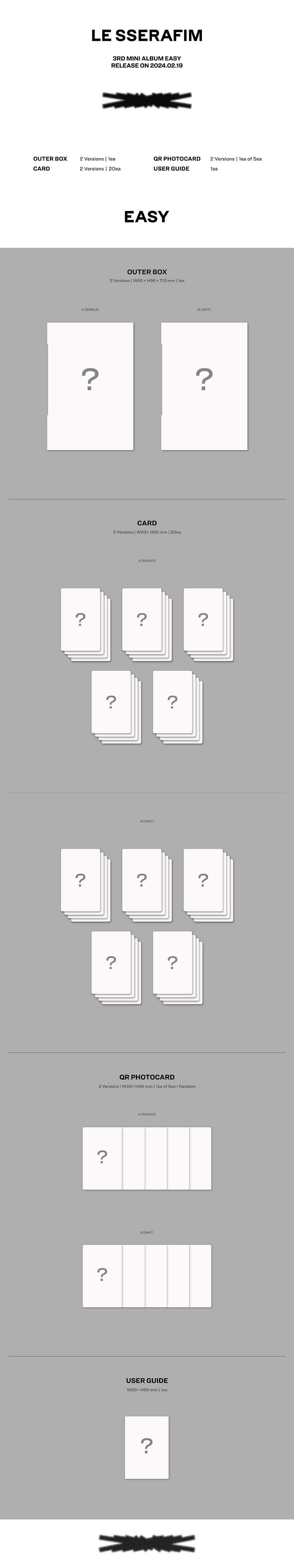 LE SSERAFIM - 3rd Mini Album EASY (WEVERSE Version)