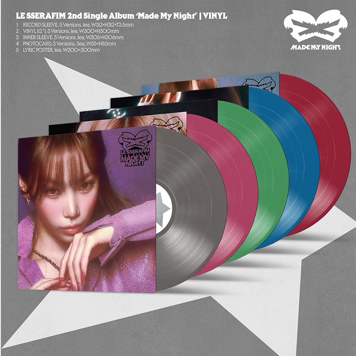 [PRE-ORDER] LE SSERAFIM - 2nd Single Album 'Made My Night' (VINYL ver.)