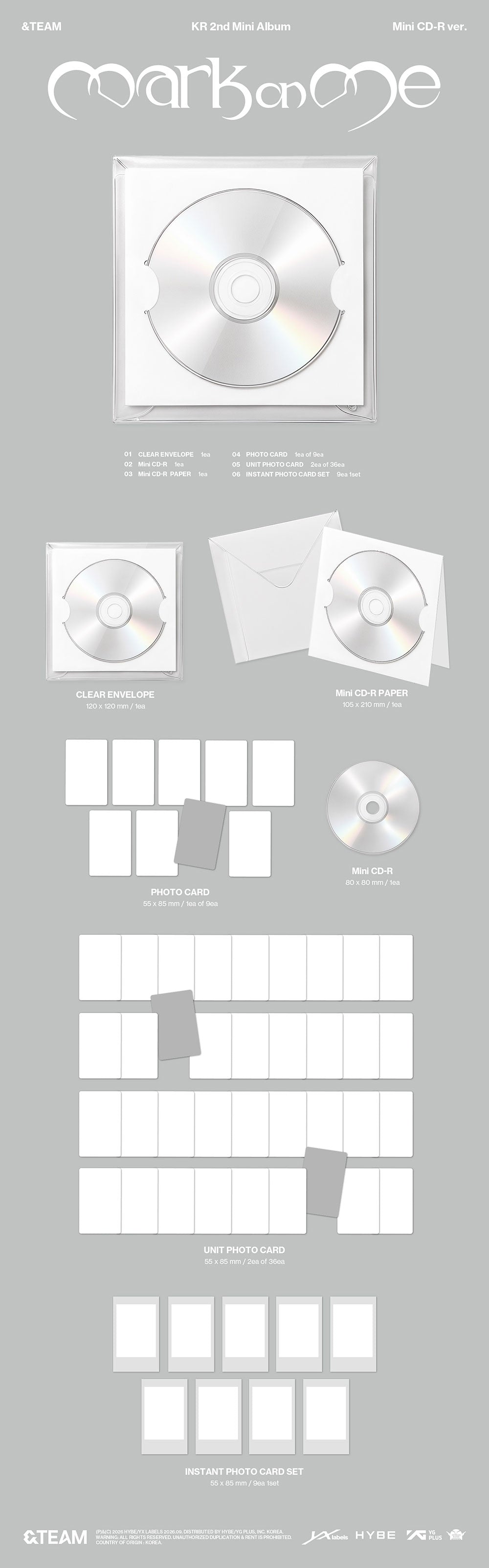 [PRE-ORDER] &TEAM - 2nd KR Mini Album 'Mark On Me' (Mini CD-R Ver)