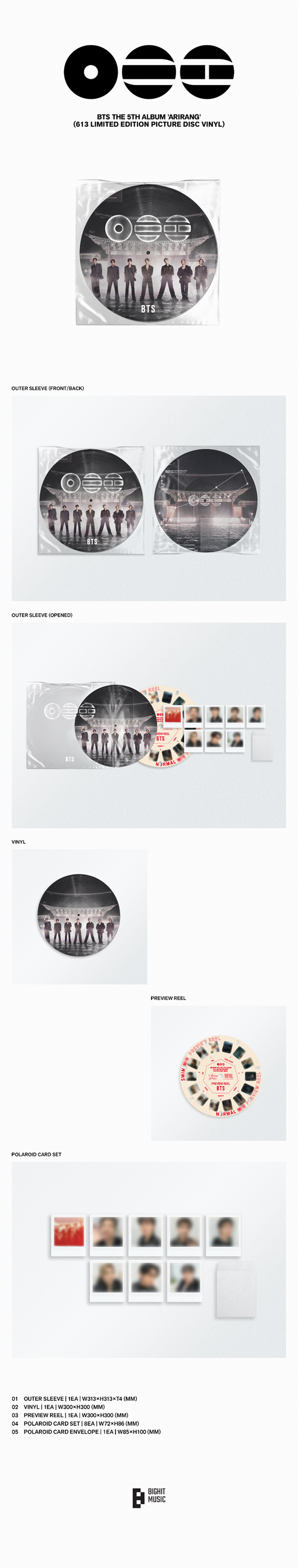 BTS - 'ARIRANG' (613 Limited Edition Picture Disc Vinyl)