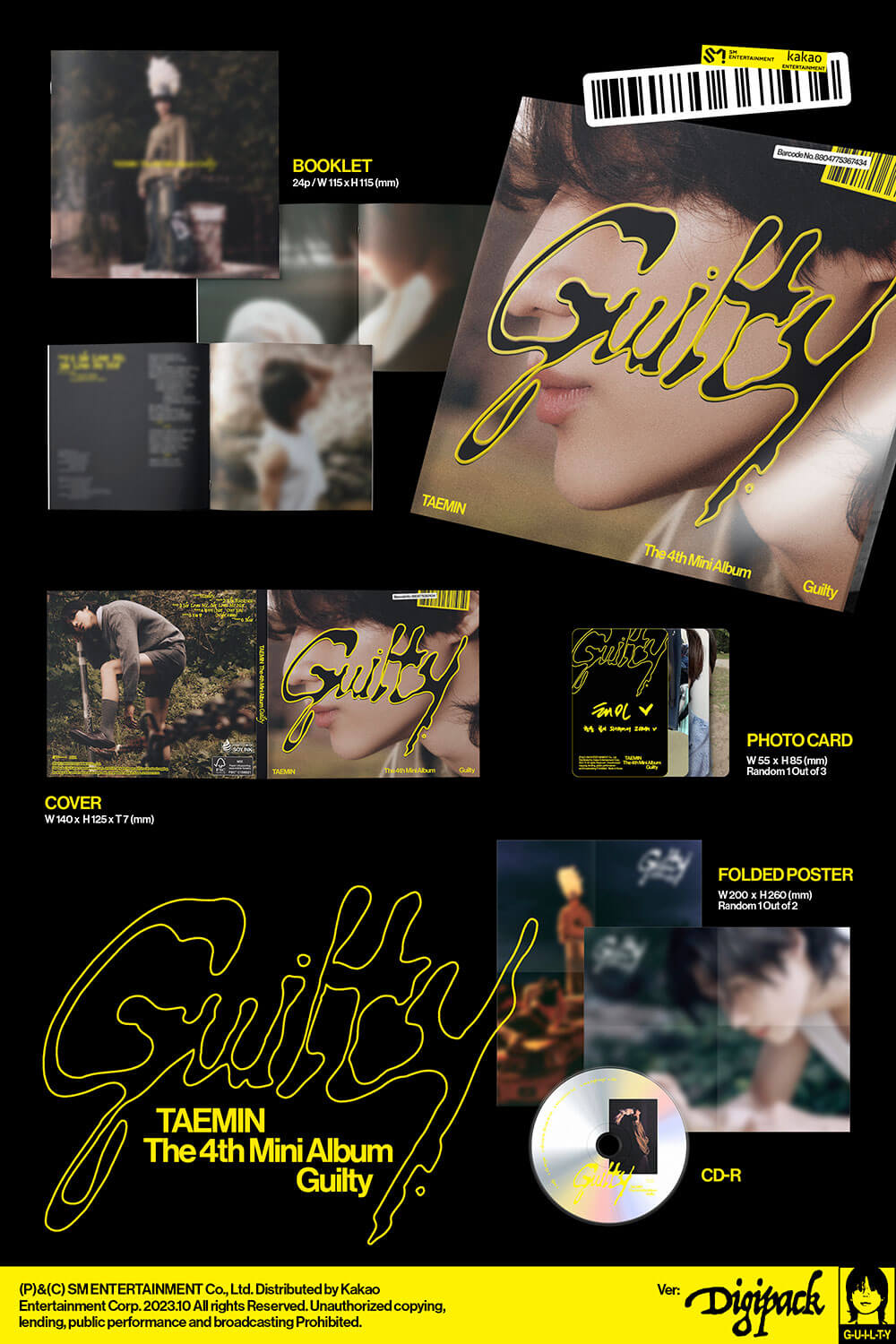 TAEMIN - 4th Mini Album GUILTY (Digipack)