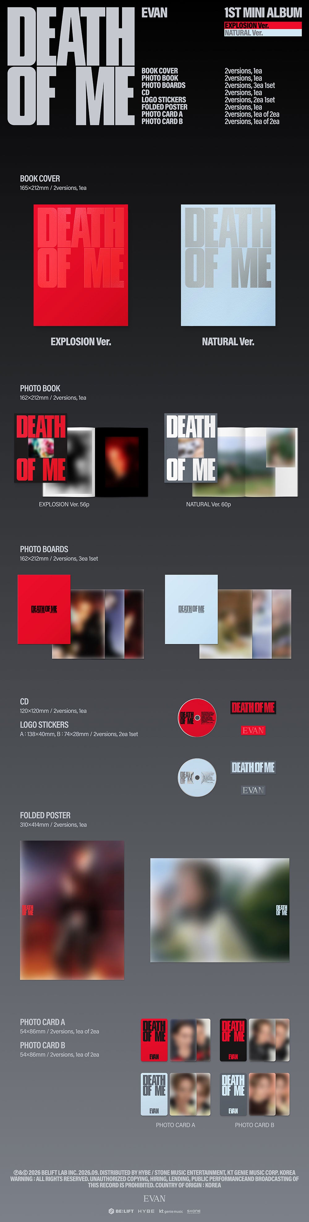 [PRE-ORDER] EVAN - 'DEATH OF ME' (Photobook ver)