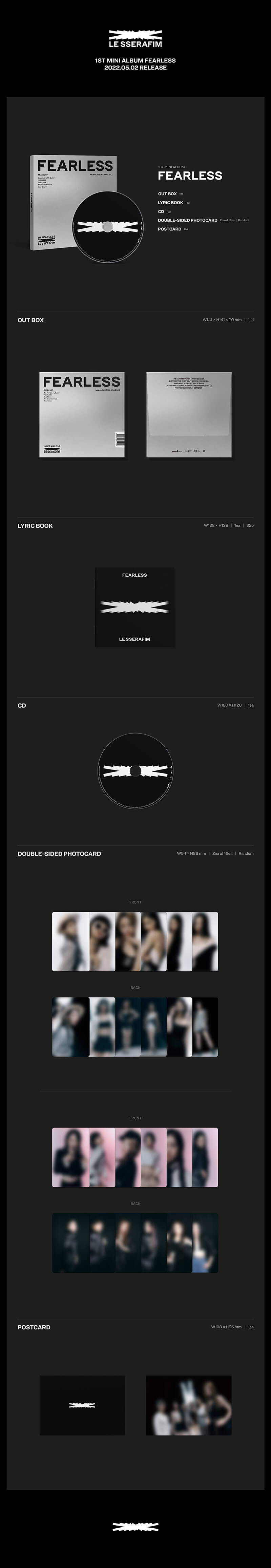 LE SSERAFIM - Fearless 1st Mini Album ((Monochrome Bouquet Ver.))