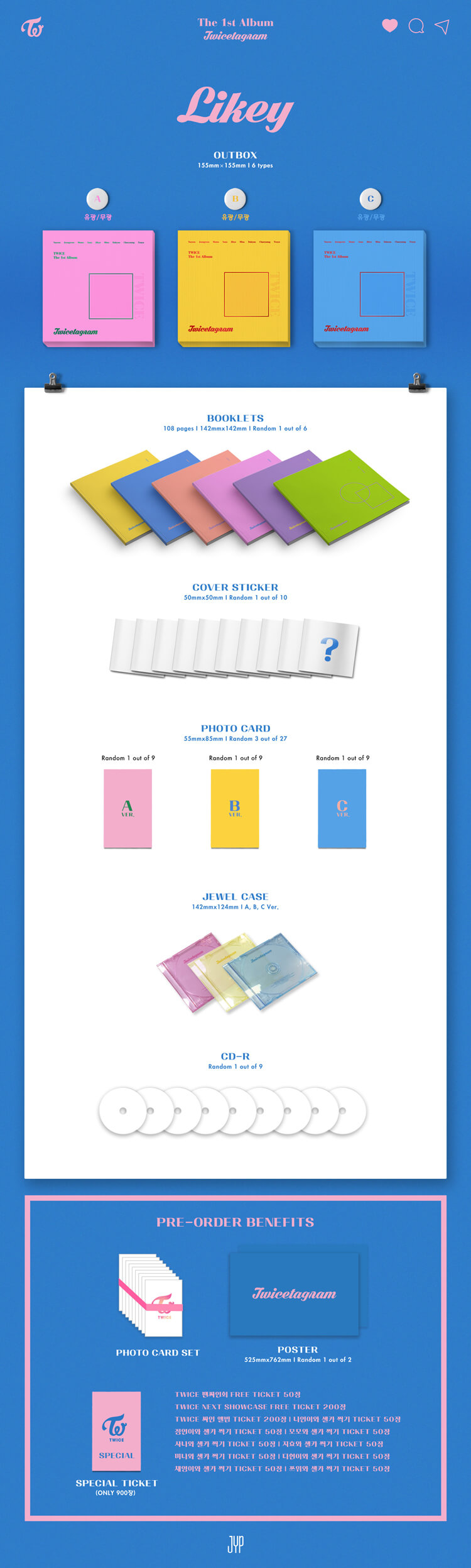 JYP Twice - More & More (9th Mini Album) Album+Extra Photocards Set (A+B+C  ver. Set)