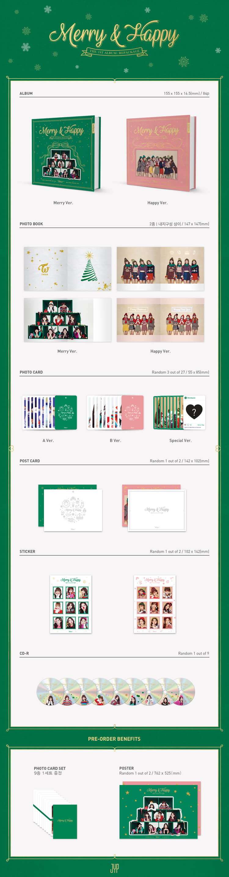 TWICE - 1st Album Repackaged 'Merry & Happy'