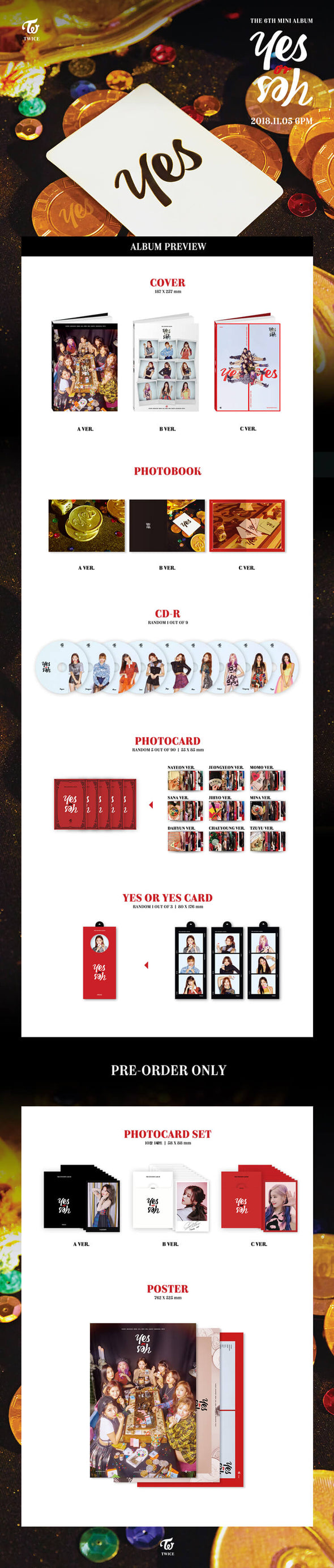 TWICE - 'Yes Or Yes' 6th Mini Album (Random Version)