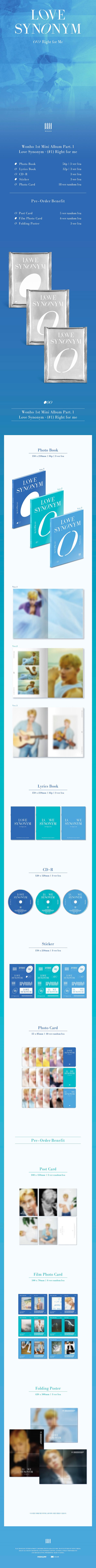 WONHO - 1st Mini Album 'LOVE SYNONYM #1. Right for me'